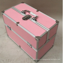 Heavy Duty Aluminum Cosmetic Collection Nail Case maquillaje tren caja con bandejas Bntc-168